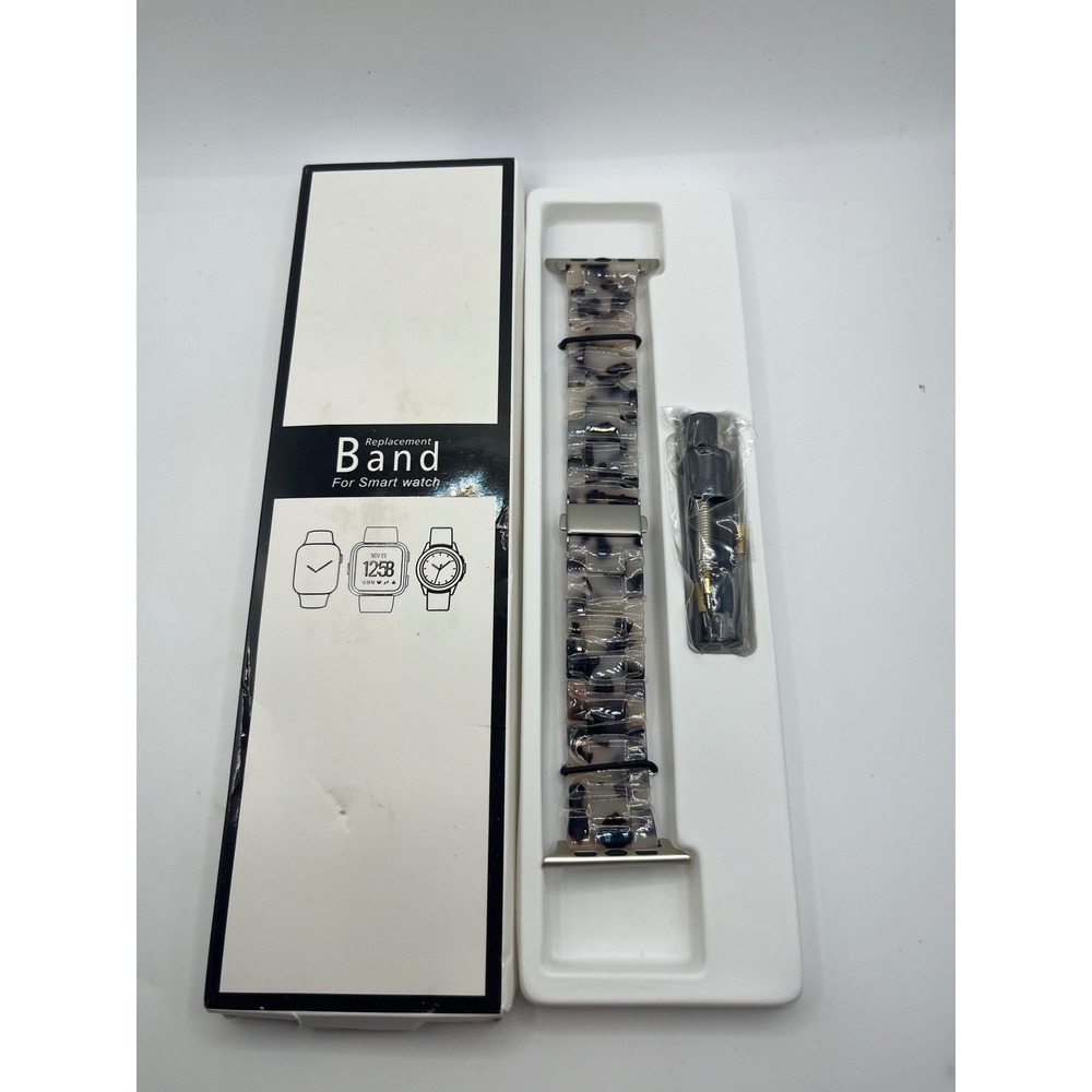 Smart Watch Band Replacement Brown Beige Tortoise Shell‎ Style Resin Stainless